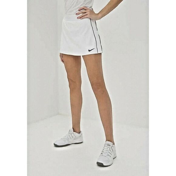 Nike 939320-100 Black White Womens Size L Court Dry Flouncy Skirt Skort - Picture 2 of 11